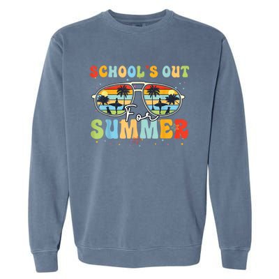 Last Day Of School Retro Schools Out For Summer Teacher Garment-Dyed Sweatshirt