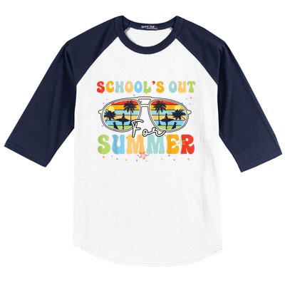 Last Day Of School Retro Schools Out For Summer Teacher Baseball Sleeve Shirt