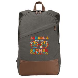 Last Day Of School Retro SchoolS Out For Summer Teacher Cotton Canvas Backpack