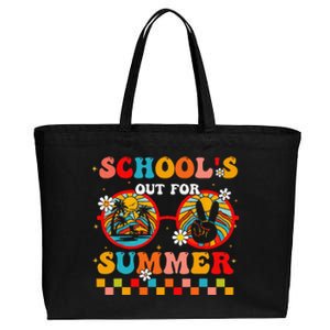 Last Day Of School Retro SchoolS Out For Summer Teacher Cotton Canvas Jumbo Tote