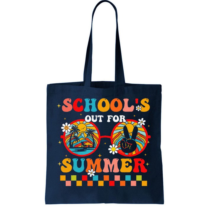 Last Day Of School Retro SchoolS Out For Summer Teacher Tote Bag