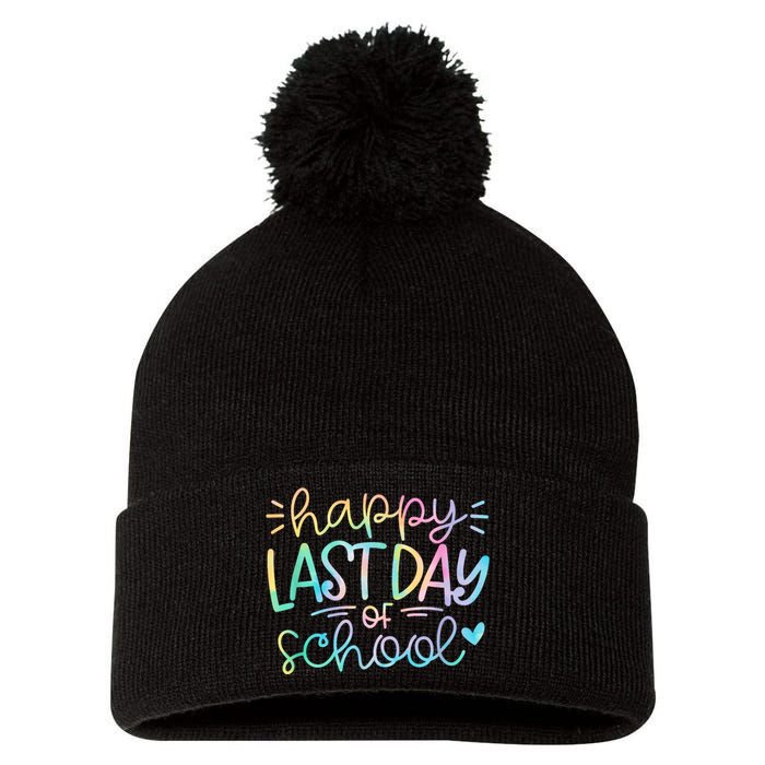 Last Day Of School Tie Dye School Graduation Gifts Pom Pom 12in Knit Beanie