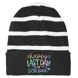 Last Day Of School Tie Dye School Graduation Gifts Striped Beanie with Solid Band