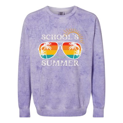 Last Day Of School Teacher Schools Out For Summer Colorblast Crewneck Sweatshirt