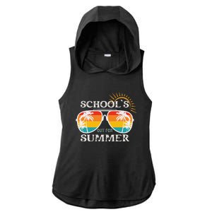 Last Day Of School Teacher Schools Out For Summer Ladies PosiCharge Tri-Blend Wicking Draft Hoodie Tank