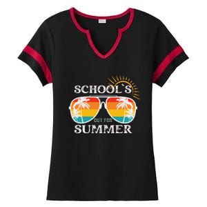 Last Day Of School Teacher Schools Out For Summer Ladies Halftime Notch Neck Tee