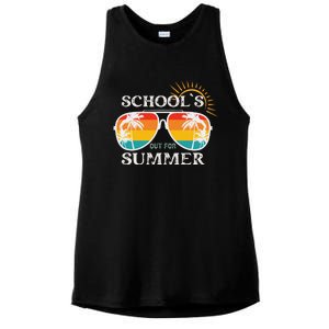 Last Day Of School Teacher Schools Out For Summer Ladies PosiCharge Tri-Blend Wicking Tank