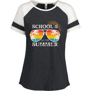 Last Day Of School Teacher Schools Out For Summer Enza Ladies Jersey Colorblock Tee