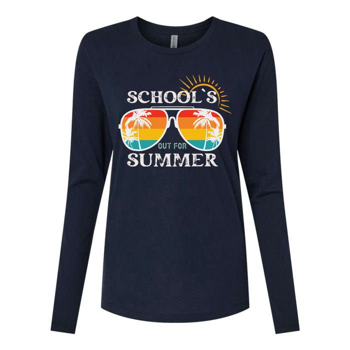 Last Day Of School Teacher Schools Out For Summer Womens Cotton Relaxed Long Sleeve T-Shirt