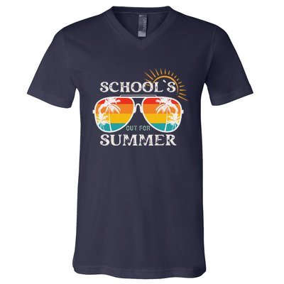 Last Day Of School Teacher Schools Out For Summer V-Neck T-Shirt