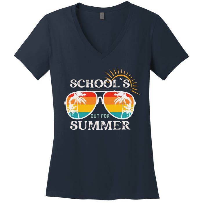 Last Day Of School Teacher Schools Out For Summer Women's V-Neck T-Shirt