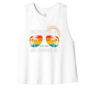 Last Day Of School Teacher Schools Out For Summer Women's Racerback Cropped Tank