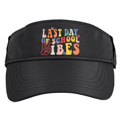 Last Day Of School Vibes Vintage Teacher Graduation Adult Drive Performance Visor