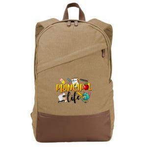 Last Day Of School Principal Life End Of Year Summer Vibes Cotton Canvas Backpack