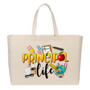 Last Day Of School Principal Life End Of Year Summer Vibes Cotton Canvas Jumbo Tote