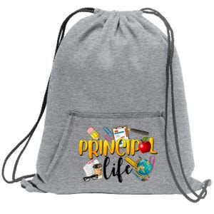 Last Day Of School Principal Life End Of Year Summer Vibes Sweatshirt Cinch Pack Bag