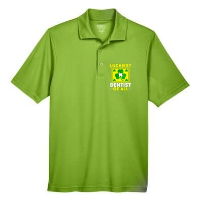 Luckiest Dentist Of All Dentistry St Patrick's Day Gift Men's Origin Performance Pique Polo