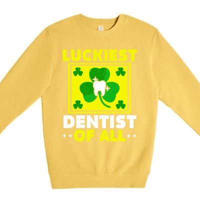 Luckiest Dentist Of All Dentistry St Patrick's Day Gift Premium Crewneck Sweatshirt