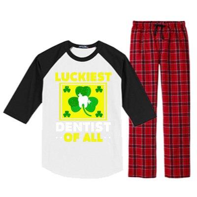 Luckiest Dentist Of All Dentistry St Patrick's Day Gift Raglan Sleeve Pajama Set