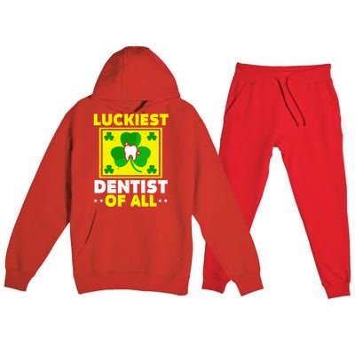 Luckiest Dentist Of All Dentistry St Patrick's Day Gift Premium Hooded Sweatsuit Set