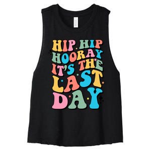 Last Day Of School Hello Summer Teacher Shirts For Women Women's Racerback Cropped Tank