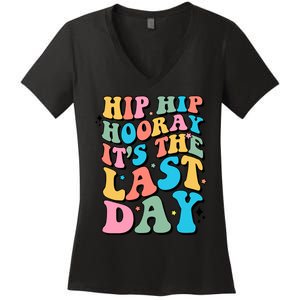 Last Day Of School Hello Summer Teacher Shirts For Women Women's V-Neck T-Shirt