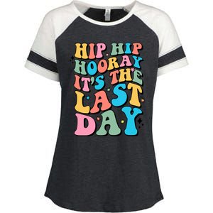 Last Day Of School Hello Summer Teacher Shirts For Women Enza Ladies Jersey Colorblock Tee