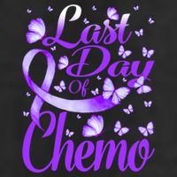 Last Day Of Chemo Fibromyalgia Awareness Butterfly Gift 7 Panel Mesh Trucker Snapback Hat