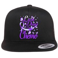 Last Day Of Chemo Fibromyalgia Awareness Butterfly Gift Flat Bill Trucker Hat