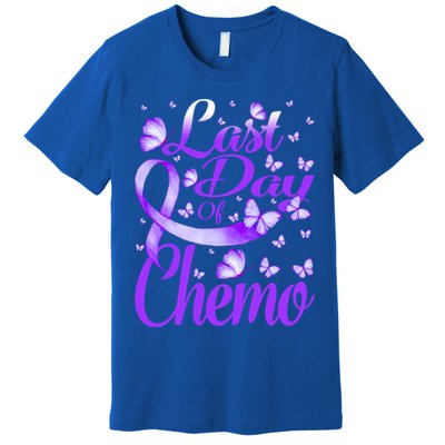 Last Day Of Chemo Fibromyalgia Awareness Butterfly Gift Premium T-Shirt