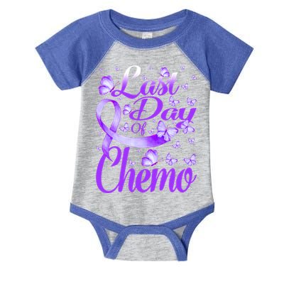 Last Day Of Chemo Fibromyalgia Awareness Butterfly Gift Infant Baby Jersey Bodysuit