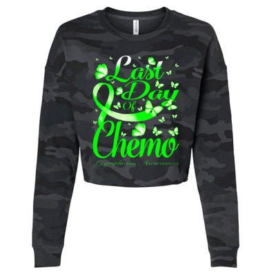 Last Day Of Chemo Lymphoma Awareness Butterfly Cropped Pullover Crew