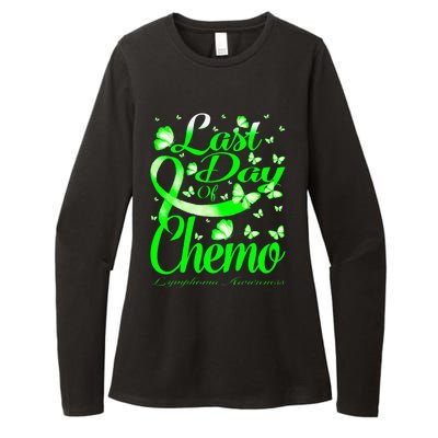 Last Day Of Chemo Lymphoma Awareness Butterfly Womens CVC Long Sleeve Shirt