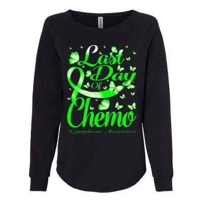 Last Day Of Chemo Lymphoma Awareness Butterfly Womens California Wash Sweatshirt