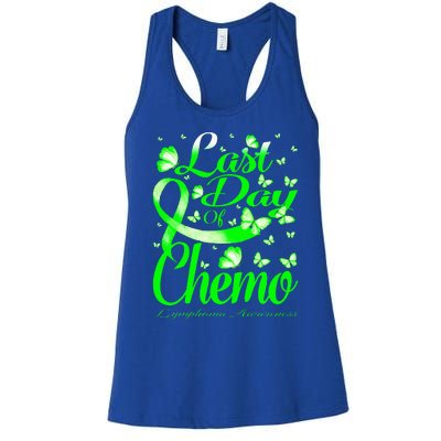 Last Day Of Chemo Lymphoma Awareness Butterfly Women's Racerback Tank