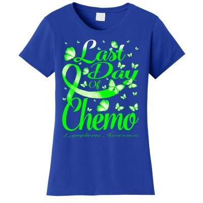 Last Day Of Chemo Lymphoma Awareness Butterfly Women's T-Shirt