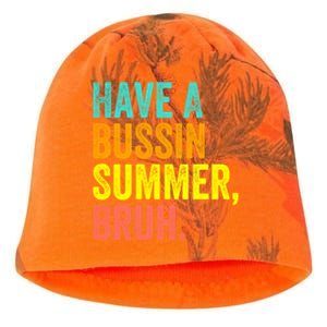 Last Day Of School Funny Teacher Have A Bussin Summer Bruh Gift Kati - Camo Knit Beanie