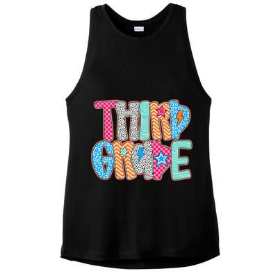 Last Day Of School Third Grade Graduation Teacher Student Ladies PosiCharge Tri-Blend Wicking Tank
