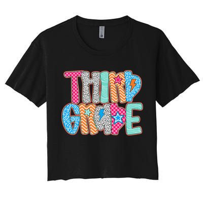 Last Day Of School Third Grade Graduation Teacher Student Women's Crop Top Tee