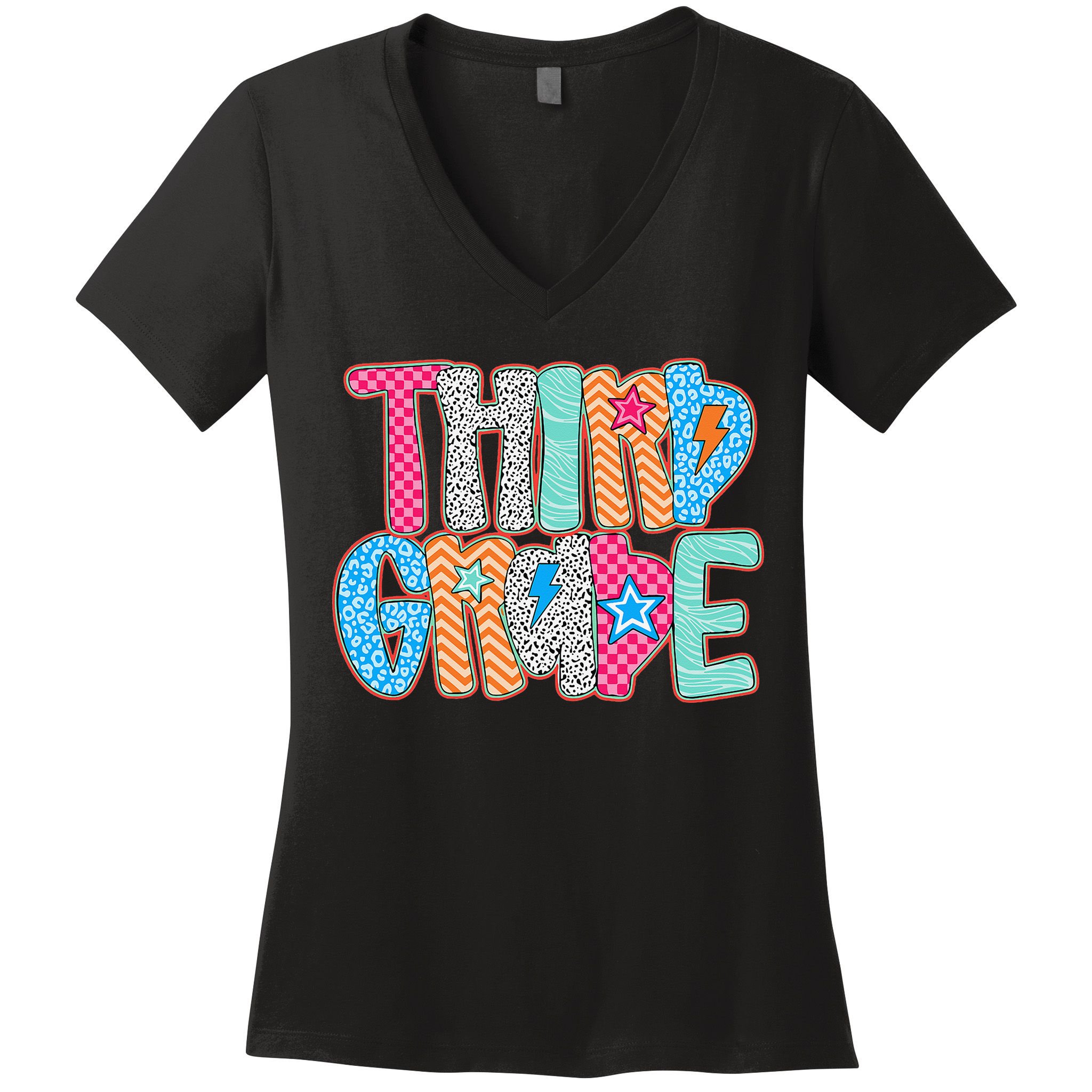 Last Day Of School Third Grade Graduation Teacher Student Women's V-Neck T-Shirt