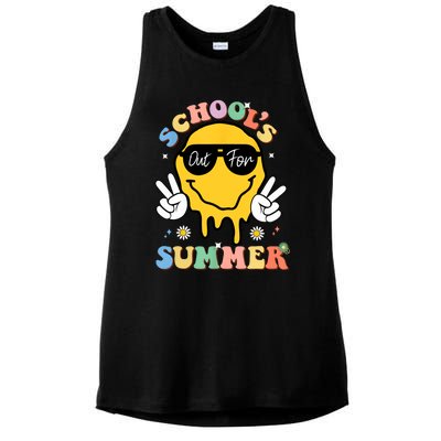 Last Day Of School Schools Out For Summer Teacher Ladies PosiCharge Tri-Blend Wicking Tank