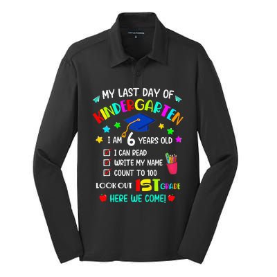 Last Day Of School Kindergarten 1st Grade Here I Come Silk Touch Performance Long Sleeve Polo