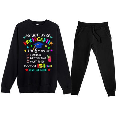 Last Day Of School Kindergarten 1st Grade Here I Come Premium Crewneck Sweatsuit Set