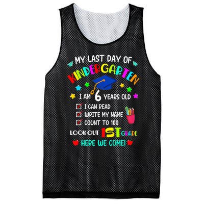 Last Day Of School Kindergarten 1st Grade Here I Come Mesh Reversible Basketball Jersey Tank