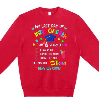 Last Day Of School Kindergarten 1st Grade Here I Come Premium Crewneck Sweatshirt