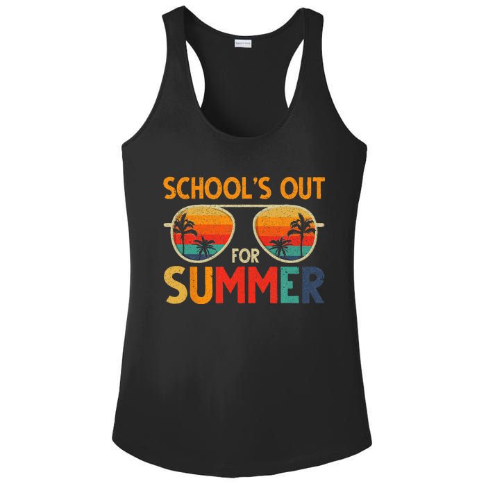 Last Day Of School Retro Schools Out For Summer Teacher Ladies PosiCharge Competitor Racerback Tank