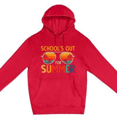 Last Day Of School Retro Schools Out For Summer Teacher Premium Pullover Hoodie