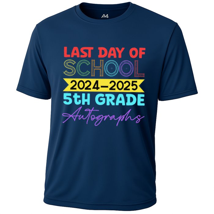 Last Days Of School 20242025 5th Grade Autographs Cooling Performance Crew T-Shirt