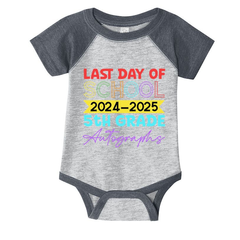 Last Days Of School 20242025 5th Grade Autographs Infant Baby Jersey Bodysuit