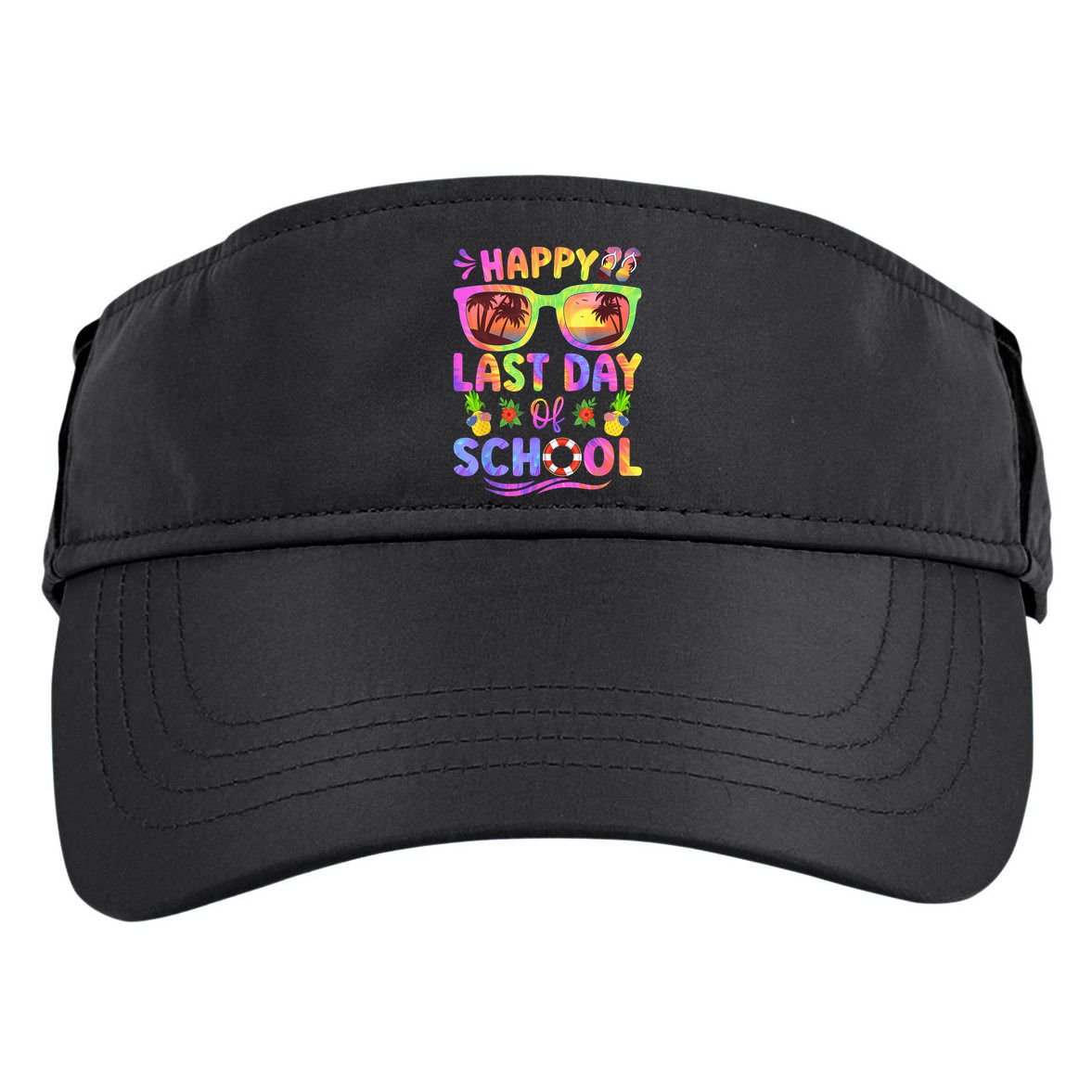 Last Day Of School Schools Out For Summer Teacher  Wo Adult Drive Performance Visor